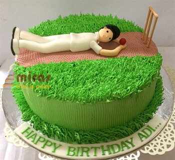 Adi's Birthday  fresh cream Cricket theme Cake