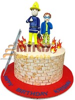 Krishav's Fireman Cream cake for Birthday