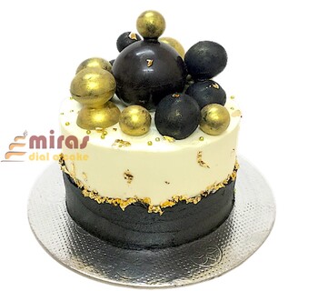 Black and Gold Chocolate Balls  Cake