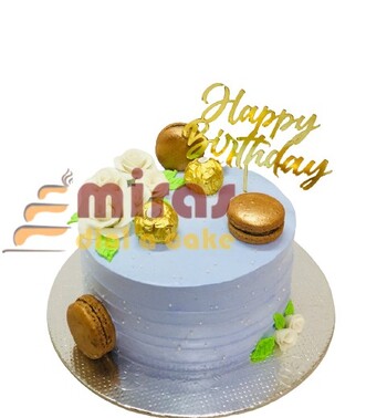 Fresh Cream Macaroon Birthday Cake