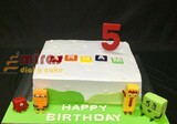 Fresh Cream Blocks Birthday Cake