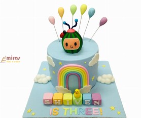 Cocomelon is Three Birthday Cake