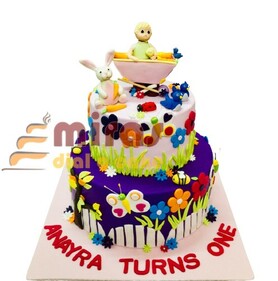 Anayra's 1st Garden Birthday Cake