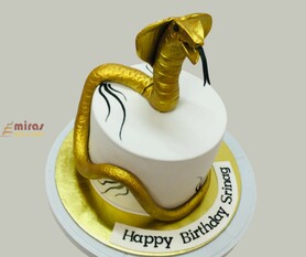 Golden Snake Birthday Cake