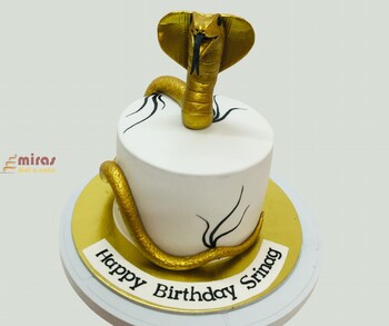 Golden Snake Birthday Cake