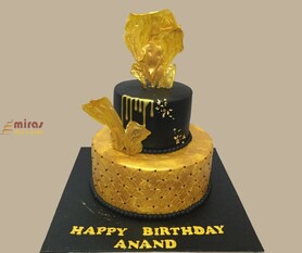 Black and Gold Birthday Cake