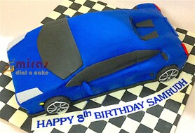Blue Ferrari Car Birthday Cake
