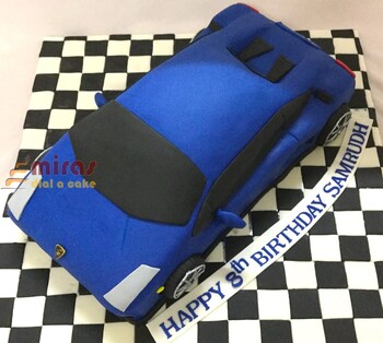 Blue Ferrari Car Birthday Cake