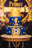 Custom Birthday Cake Royal blue & gold