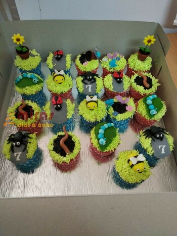 Insects and Amphibians Cupcakes - Set of 10