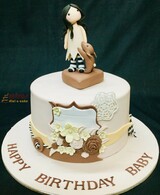 Girl With Rabbit Birthday Cake