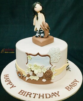 Girl With Rabbit Birthday Cake