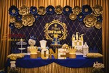 Custom Birthday Cake Royal blue & gold
