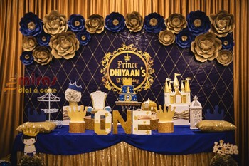 Custom Birthday Cake Royal blue & gold