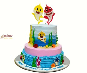 Dancing Baby Shark Birthday Cake