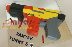 Gun shaped Birthday cake