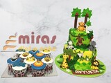 Jungle Theme Birthday Dessert Table ( 2 kg cake, 10 cupcakes )