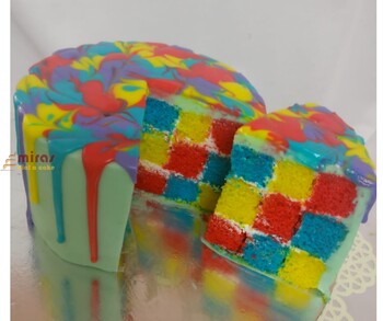 Chequered Chocolate Ganache Birthday cake