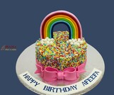 Sprinkled Rainbow Birthday Cake