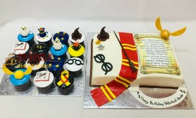 Harry Potter  Desert Table  ( 2 kg cake Rs 4400/-, 10 cupcakes Rs 1400/-)-