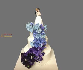 Blue and Purple Wedding Cake