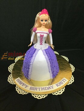 Purple & white Barbie Birthday Cake