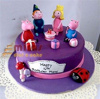 Ben & Holly with Peppa Pig Birthday Cake