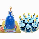 Cinderella theme Dessert Table Cake (1.5 kg cake, 10 cupcakes )