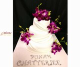 Purple and White Engagement Cake