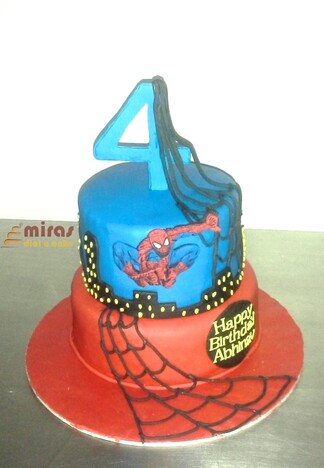 Spiderman 2 tier Cake