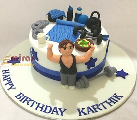 Karthik Gym theme Birthday Cake