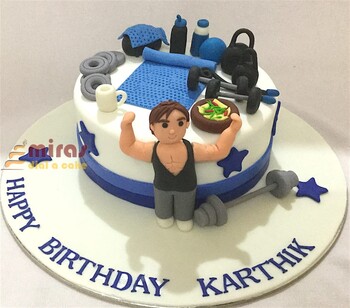Karthik Gym theme Birthday Cake