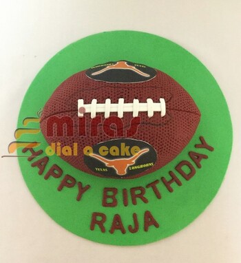 Rugby ball Customized Birthday Cake