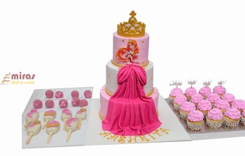 Princess Aurora Birthday Dessert Table ( 5 kg cake, 16 cupcakes, 10 cake pops, 10 cakesicles )