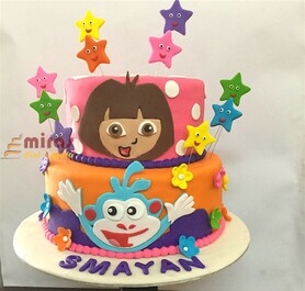 Smayan's Dora Theme Birthday Cake