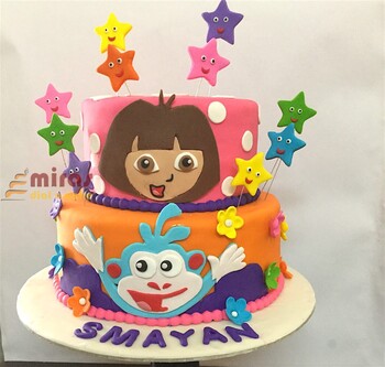 Smayan's Dora Theme Birthday Cake