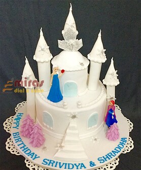 Happy Birthday Customized Frozen Castle Cake