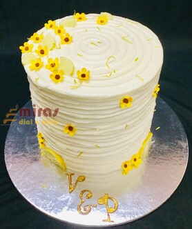 Buttercream Flowers & Lemon Engagement Cake