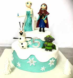 5th Birthday Frozen Theme Cake