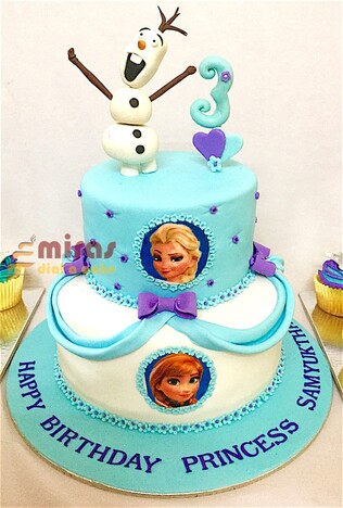 Samyuktha's Frozen theme Birthday Cake