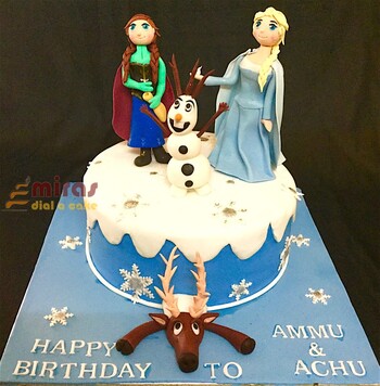 Frozen theme Birthday Cake for Ammu & Achu