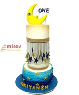 Stars & Moon 1st  Birthday Cake