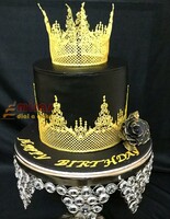 Beautiful Black and Gold tiara Birthday cake