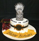 GOT Throne & Dragon Birthday Cake