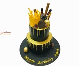 Black and Gold Drip Birthday Cake