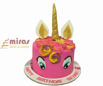 Pink Unicorn  Buttercream Cake