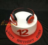 Red Headphones  Birthday Cake