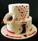 Romance Under Umbrella Valentine Cake
