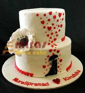 Romance Under Umbrella Valentine Cake