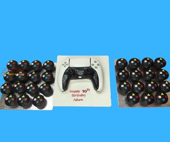 Play Station Desert Table ( 1 kg cake + 10 Cupcakes)